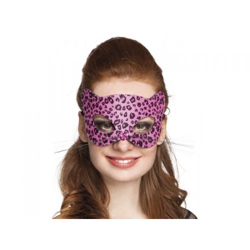 maska leopard růžový