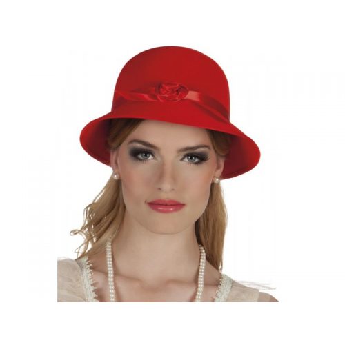 klobouk dámský charlestone červený