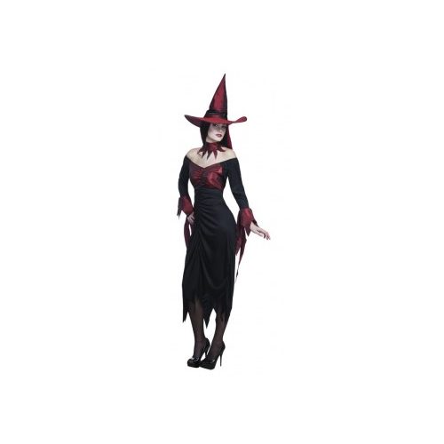 Foto - čarodějnice kostým s kloboukem bordeaux M