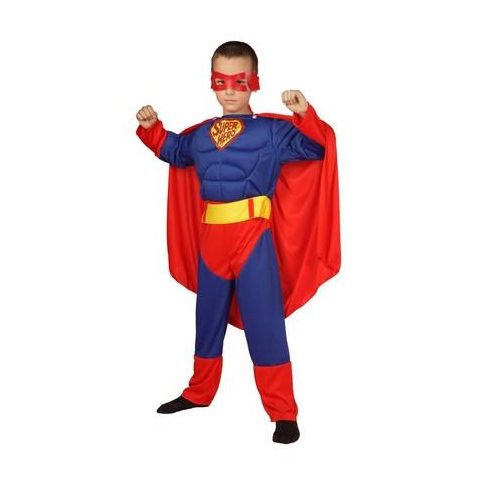 Foto - dětský kostým Superman se svaly 122-128 cm