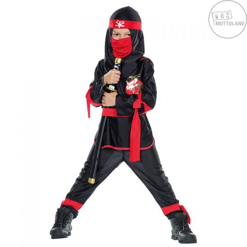 chlapecký kostým ninja černočervený