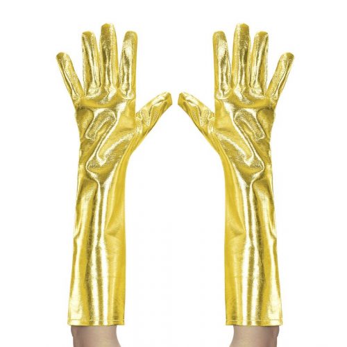 rukavice zlaté dlouhé
