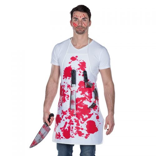 pánská krvavá zástěra s noži