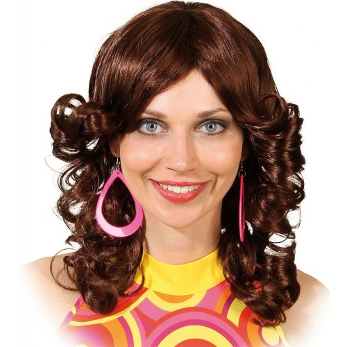 paruka ze 70. let kudrnatá, hnědá