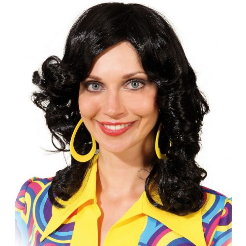 paruka ze 70. let kudrnatá, černá