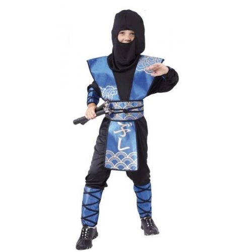 chlapecký kostým ninja modrý 134/140
