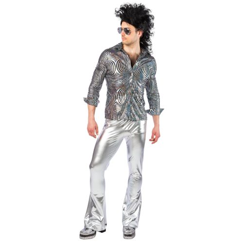 pánská stříbrná disco košile
