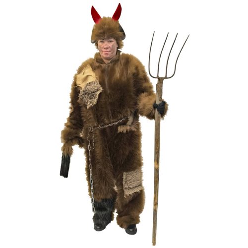 kostým čerta - overal hnědý plyš