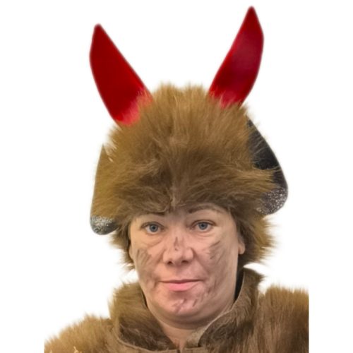 Foto - čepice čert hnědý plyš