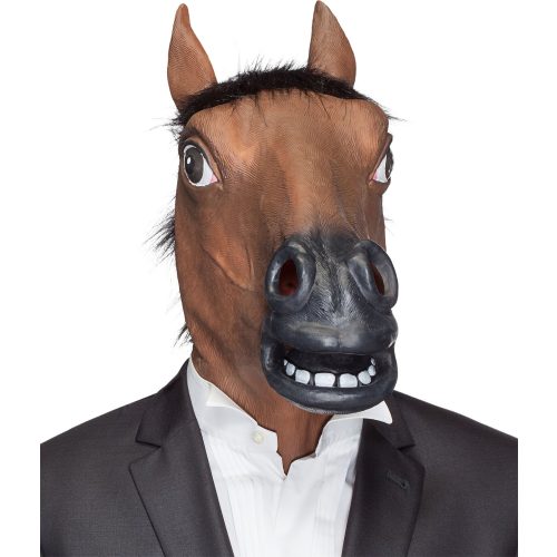 maska hlava koně hnědá