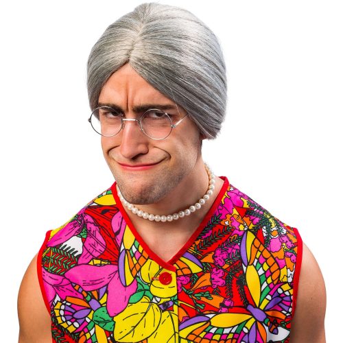 paruka babička šedá unisex