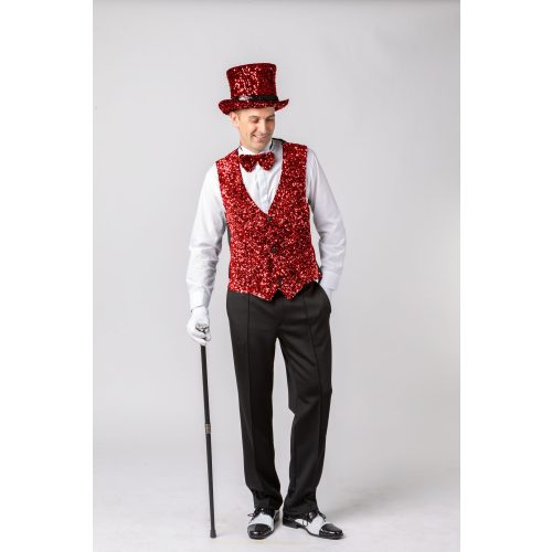 pánská červená vesta s flitry