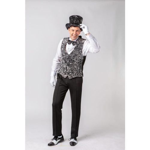 pánská stříbrná vesta s flitry