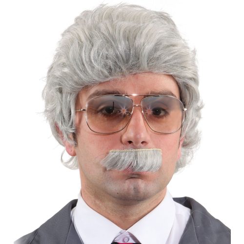 pánská paruka s vousy, šedá